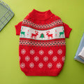 Festive Holiday Pet Sweater - Cozy Knitted Wool Christmas Dog Sweater With Elk And Christmas Tree Design