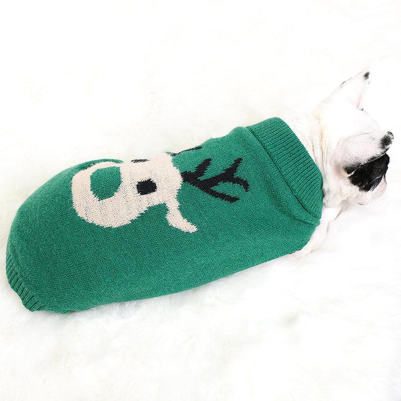 Festive Fairytale Pet Sweater: Elk Printed Knitwear For Dogs And Cats