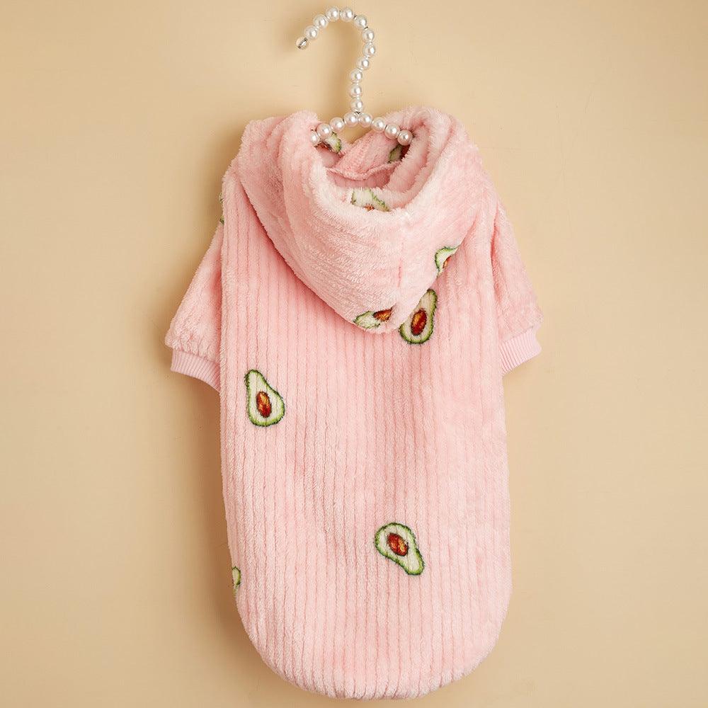 Fashionable Pet Avocado Print Hoodie For Cats And Dogs