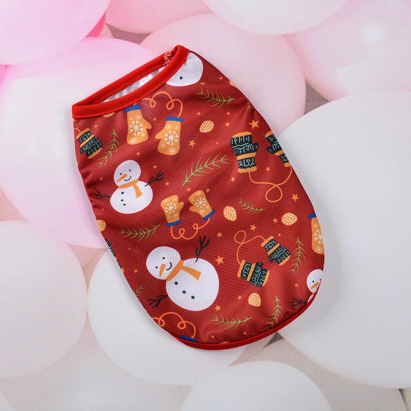 Festive Holiday Pet Vest - Christmas Cartoon Dog Clothes-1