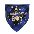 Checkered Cotton Pet Scarf - Stylish Birthday Party Accessory For Cats And Dogs