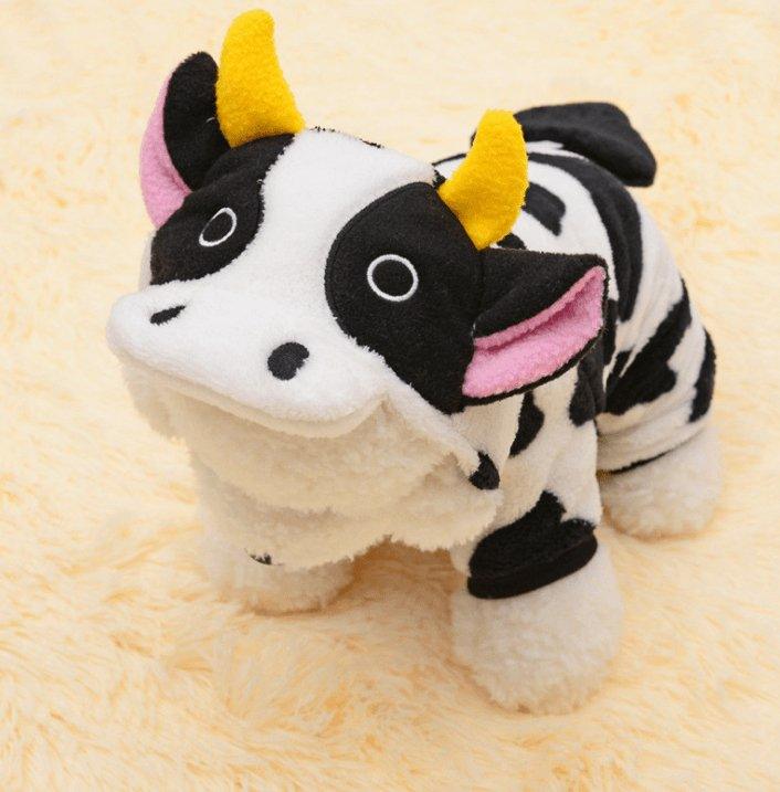 Cozy Cow Pet Costume Sweater - Warm Winter Clothing For Dogs And Cats