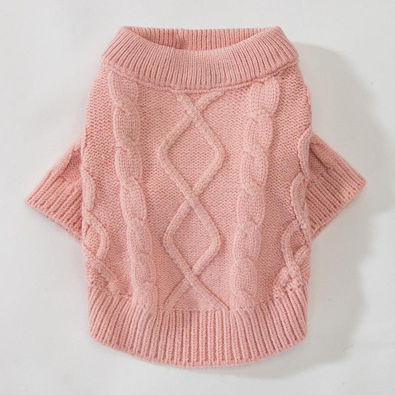 Cozy Knitted Ribbed Pet Sweater For Small Dogs And Cats